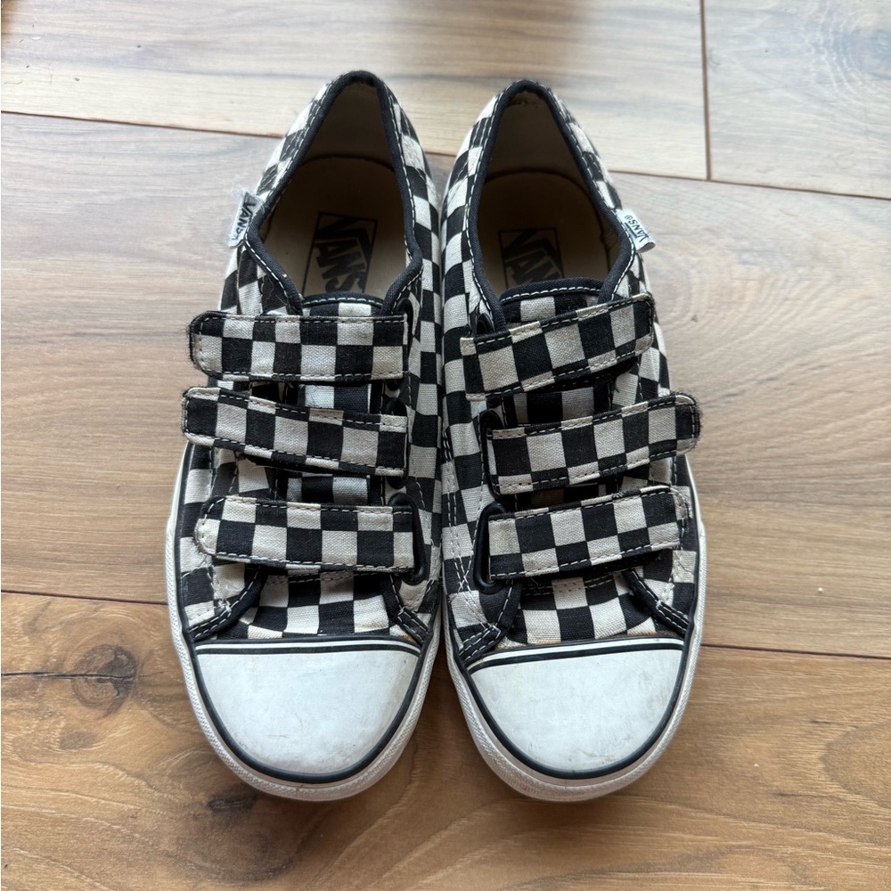 Vans checkered velcro